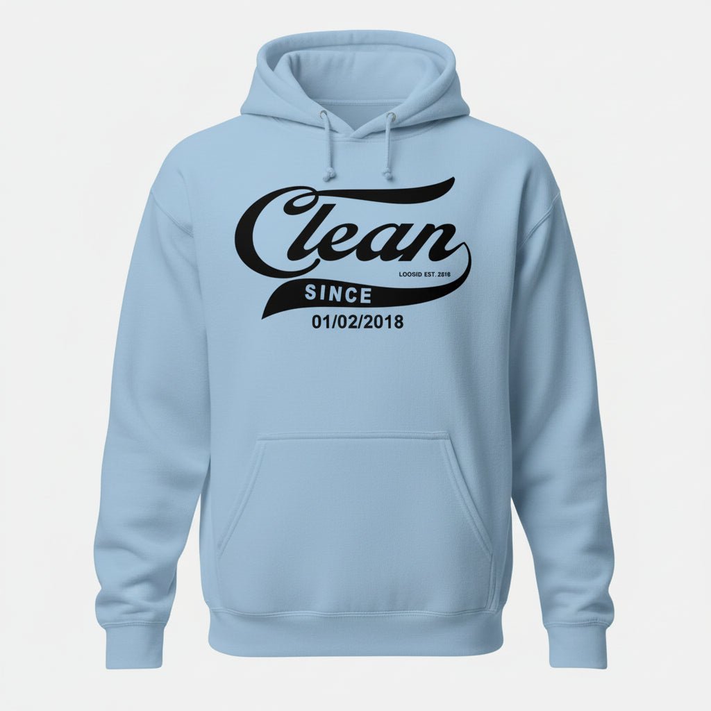Clean Since Hoodie with Date Recovery Hoodie fit detail (view 49)