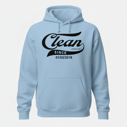 Clean Since Hoodie with Date Recovery Hoodie fit detail (view 49)