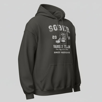 Sober Varsity Team Recovery Hoodie graphic detail (view 4)