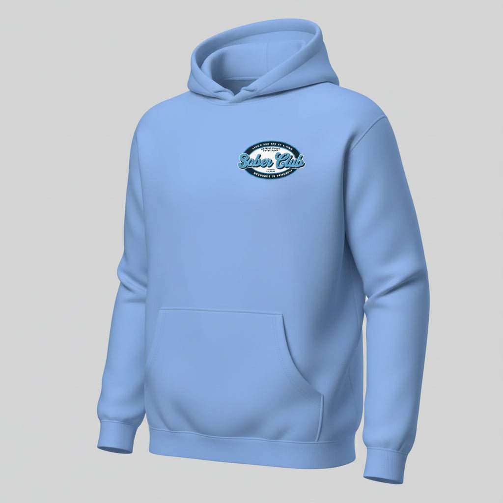 Sober Club Badge Recovery Hoodie graphic detail (view 34)