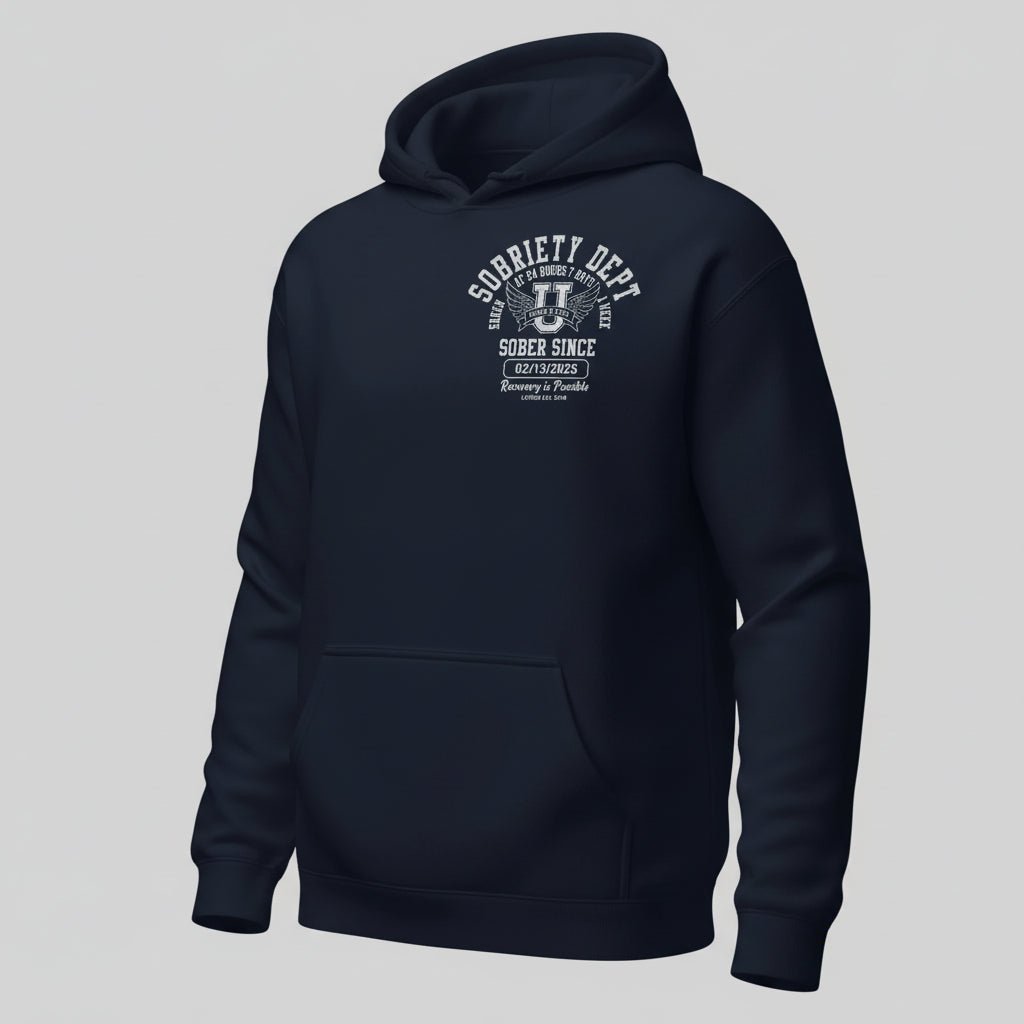 Sobriety Dept Sober AF Recovery Hoodie fit detail (view 9)