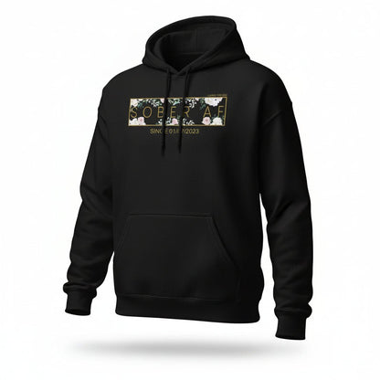 Sober AF Flower Recovery Hoodie fit detail (view 9)