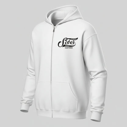 Sober Since Recovery Hoodie fit detail (view 19)