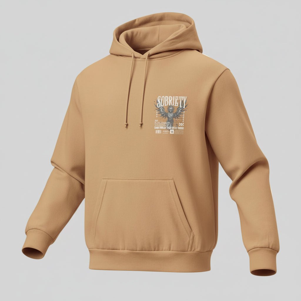 Sober Hoodie Limited Edition Recovery Hoodie flat lay styled image (view 3)