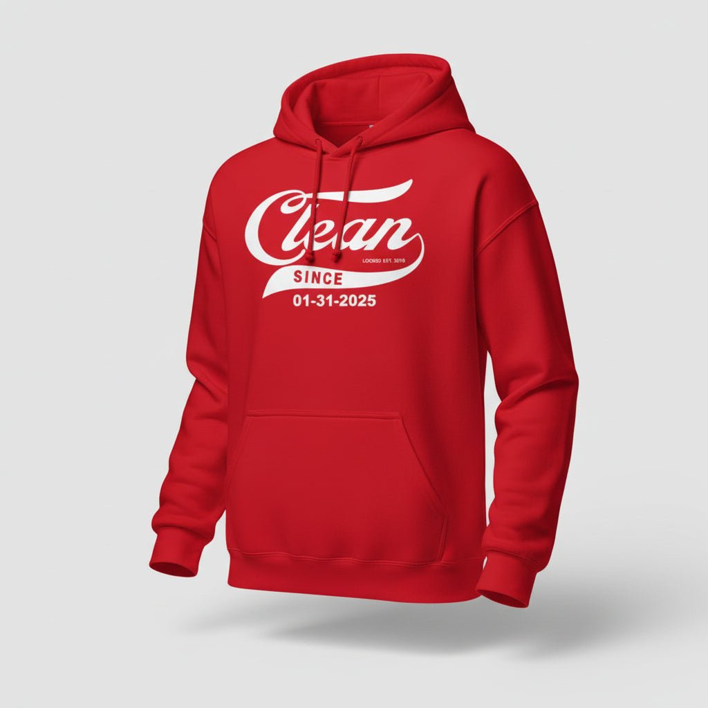 Clean Since Sober Recovery Hoodie graphic detail (view 4)