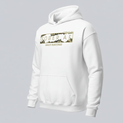 Sober AF Camo Recovery Hoodie fit detail (view 19)