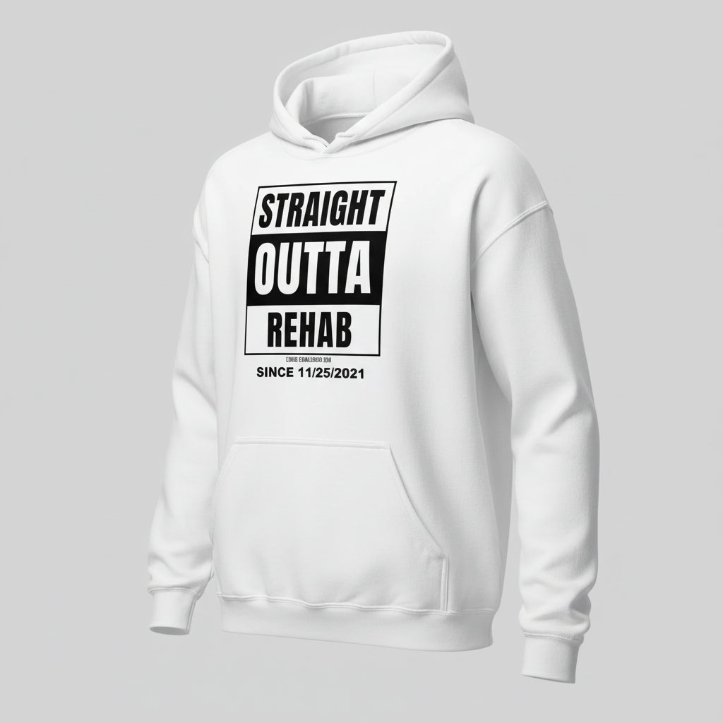 Straight Outta Rehab Recovery Hoodie packaging detail (view 18)