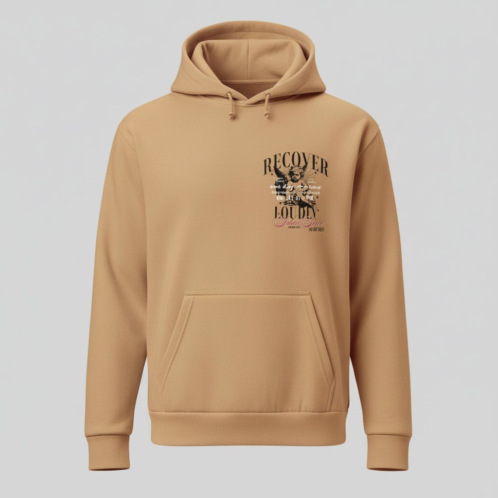 Sober Hoodie Limited Edition Recovery Hoodie flat lay styled image (view 3)