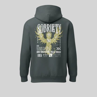 Navy Phoenix Reborn Recovery Print Hoodie Limited Edition Recovery Hoodie graphic detail (view 4)