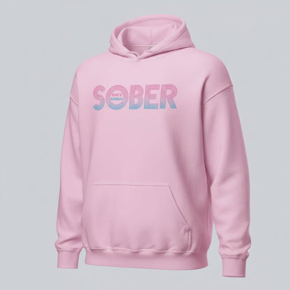 Retro Sobriety Date Recovery Hoodie back view (view 27)