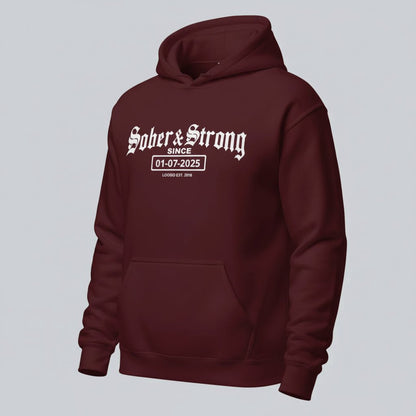 Old School Sober & Strong Recovery Hoodie fit detail (view 19)