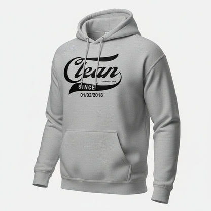 Clean Since Hoodie with Date Recovery Hoodie lifestyle view (view 45)