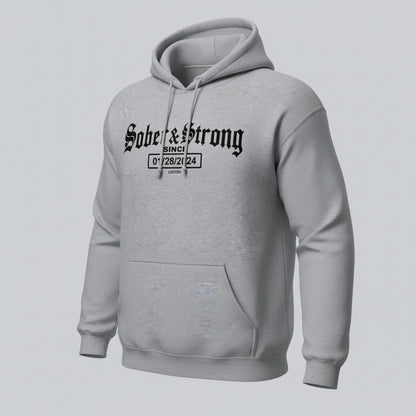 Old School Sober & Strong Recovery Hoodie graphic detail (view 14)