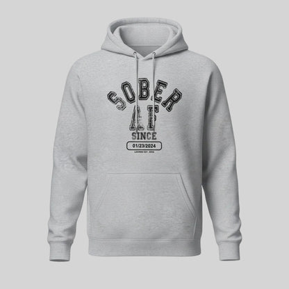 Sober AF Since Recovery Hoodie flat lay styled image (view 23)