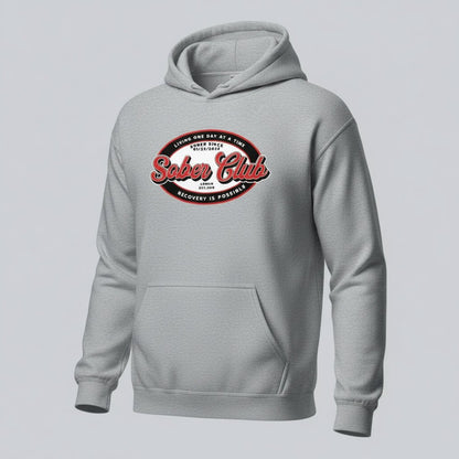 Sober Club Badge Recovery Hoodie fit detail (view 29)