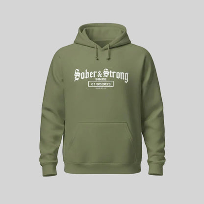 Sober & Strong Old School Recovery Hoodie side view (view 26)