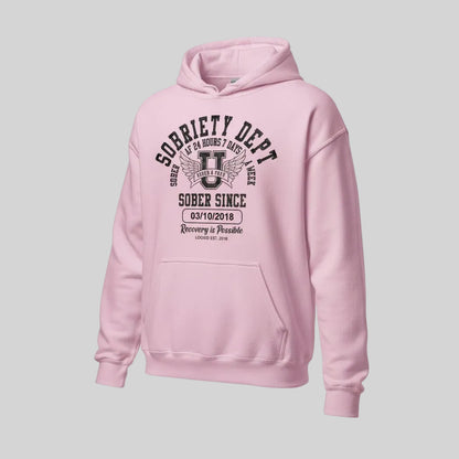 Sobriety Dept Recovery Hoodie lifestyle view (view 35)