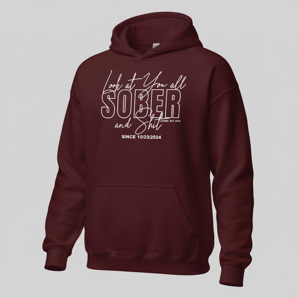 Look at You Sober Recovery Hoodie close-up view (view 12)
