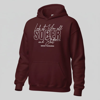 Look at You Sober Recovery Hoodie close-up view (view 12)
