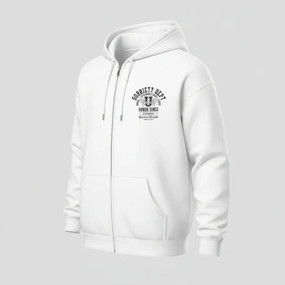 Sobriety Dept Zip Recovery Hoodie back view (view 37)