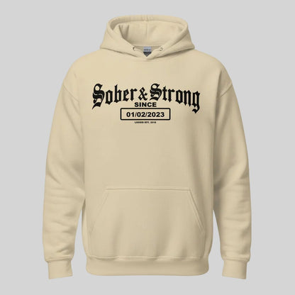 Sober & Strong Old School Recovery Hoodie featuring the design (view 31)