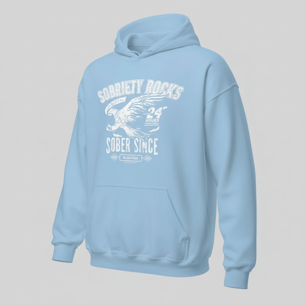 Sober Since Recovery Hoodie flat lay styled image (view 33)