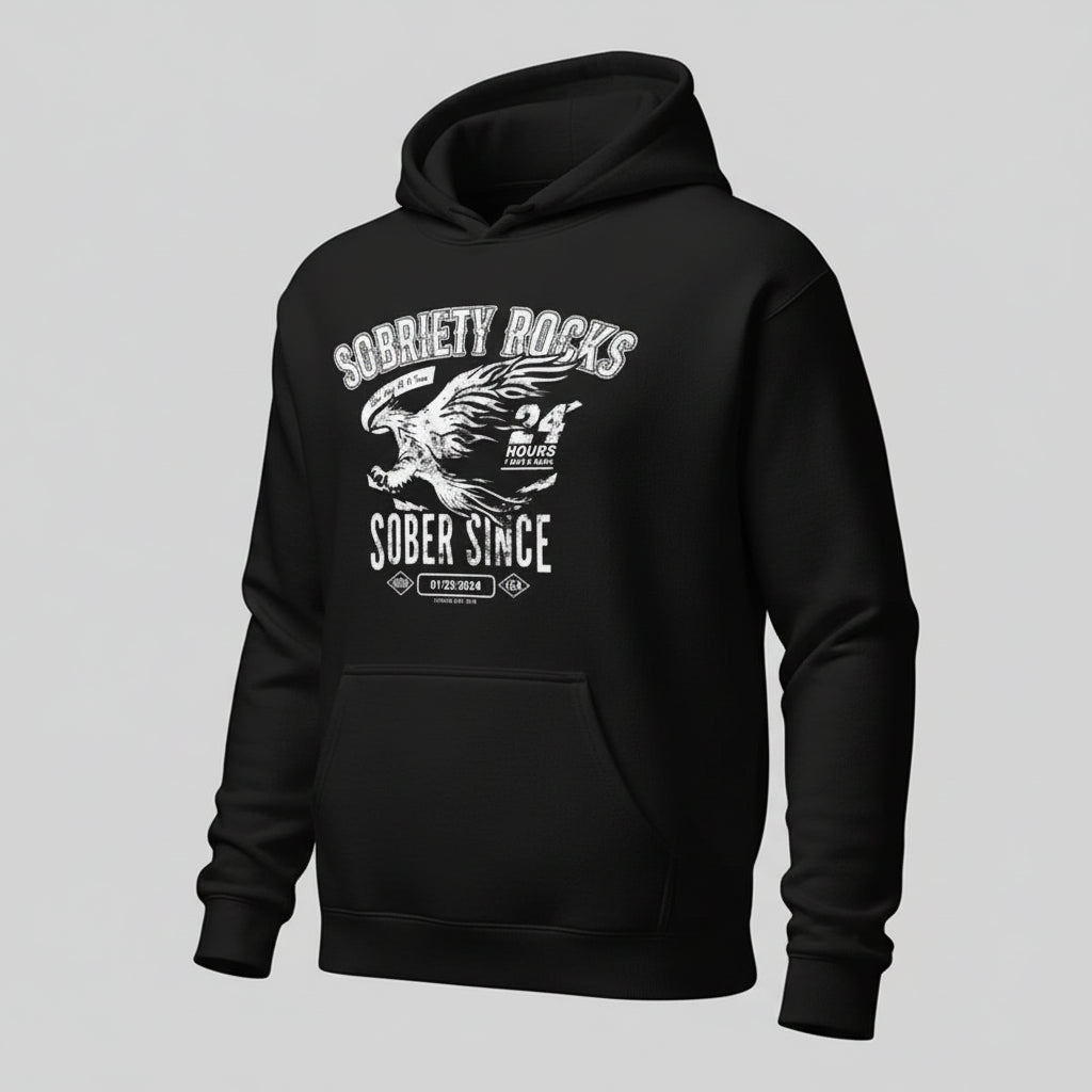 Sober Since Recovery Hoodie graphic detail (view 4)
