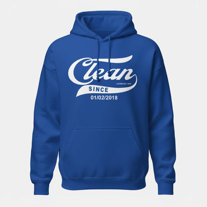 Clean Since Hoodie with Date Recovery Hoodie flat lay styled image (view 33)