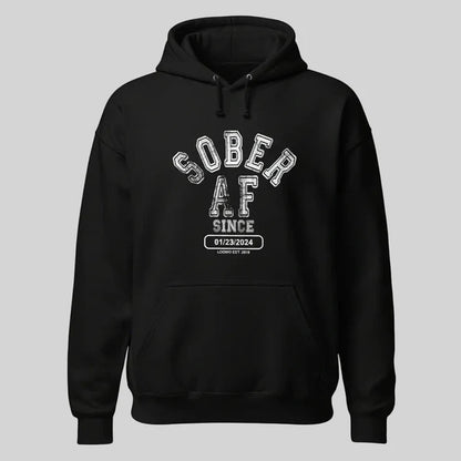 Sober AF Since Recovery Hoodie side view (view 6)