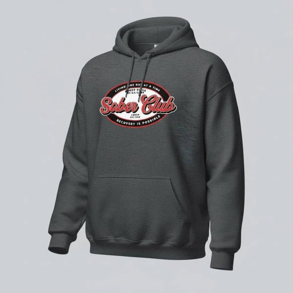 Sober Club Badge Recovery Hoodie side view (view 26)