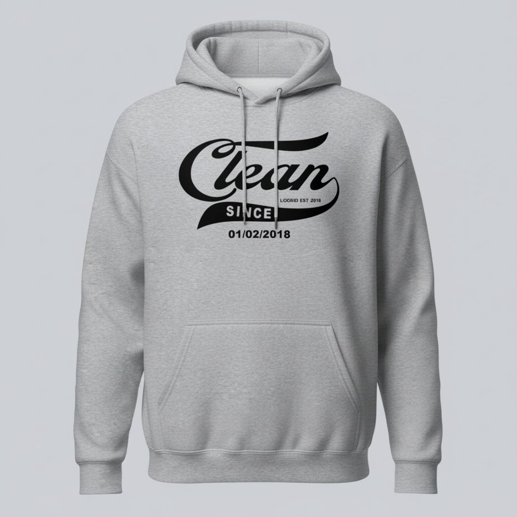 Clean Since Recovery Hoodie flat lay styled image (view 33)