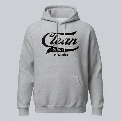 Clean Since Recovery Hoodie flat lay styled image (view 33)