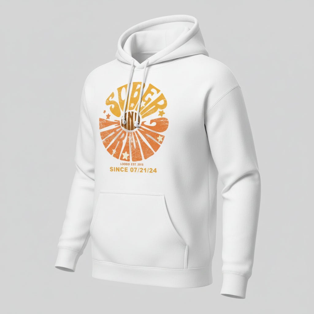 Sober & Thriving Recovery Hoodie graphic detail (view 4)