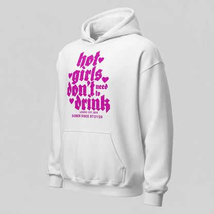 Hot Girls Don't Drink Recovery Hoodie graphic detail (view 4)