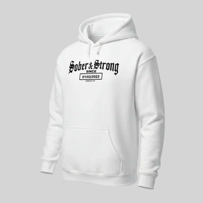 Sober & Strong Old School Recovery Hoodie side view (view 36)