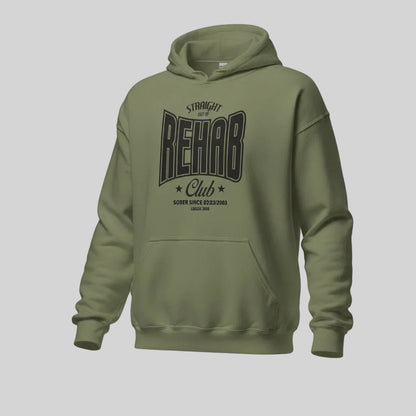 Rehab Recovery Hoodie flat lay styled image (view 3)