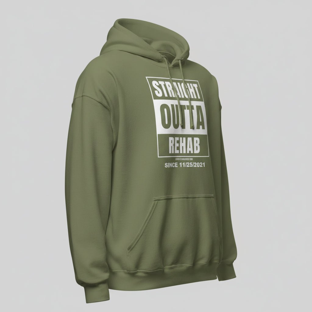 Straight Outta Rehab Recovery Hoodie graphic detail (view 14)