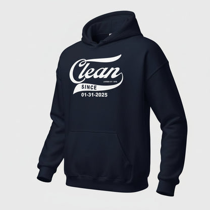 Clean Since Sober Recovery Hoodie back view (view 7)