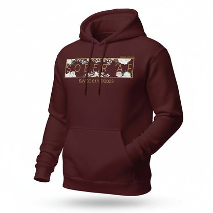 Sober AF Flower Recovery Hoodie fit detail (view 29)