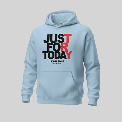 Just For Today Custom Sobriety Date Recovery Hoodie graphic detail (view 24)