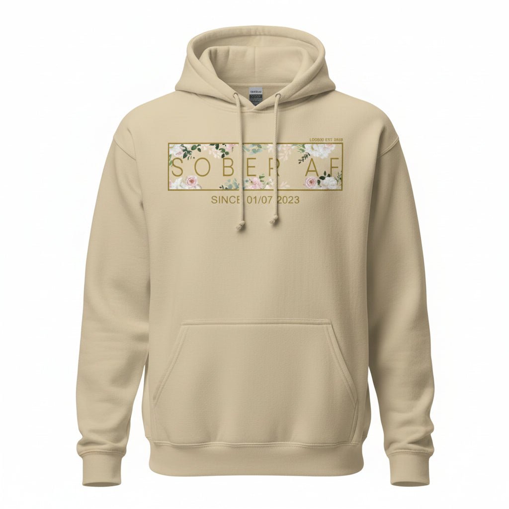 Sober AF Flower Recovery Hoodie graphic detail (view 44)