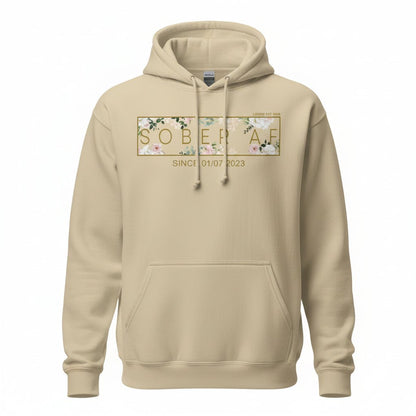 Sober AF Flower Recovery Hoodie graphic detail (view 44)