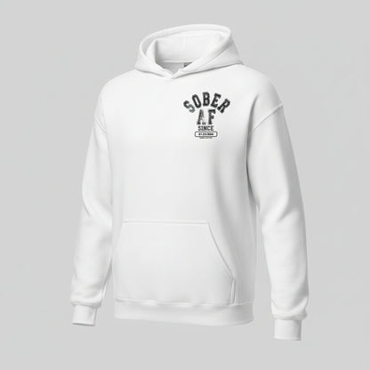 Sober AF Recovery Hoodie close-up view (view 32)