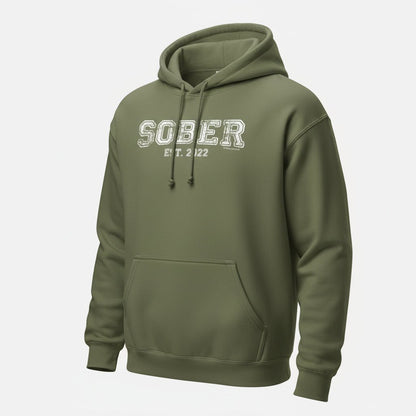 Sober Est. Hoodie w Personalized Sobriety Year Recovery Hoodie side view (view 16)