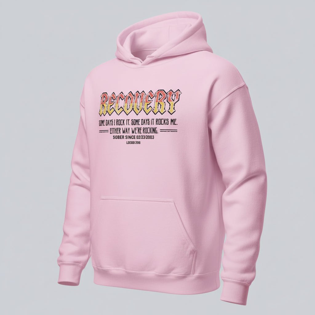 Recovery Rock Recovery Hoodie flat lay styled image (view 33)