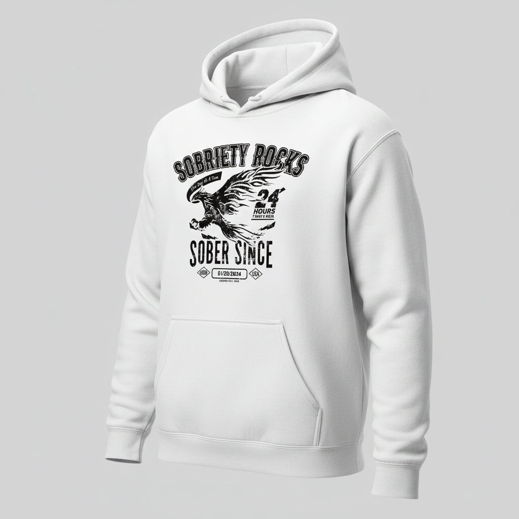 Sober Since Recovery Hoodie lifestyle view (view 45)