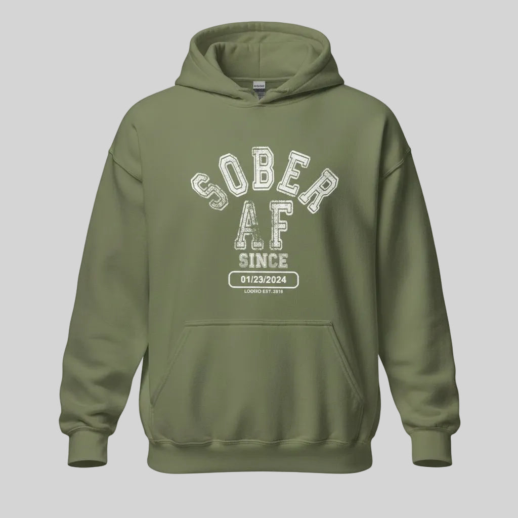 Sober AF Since Recovery Hoodie packaging detail (view 18)