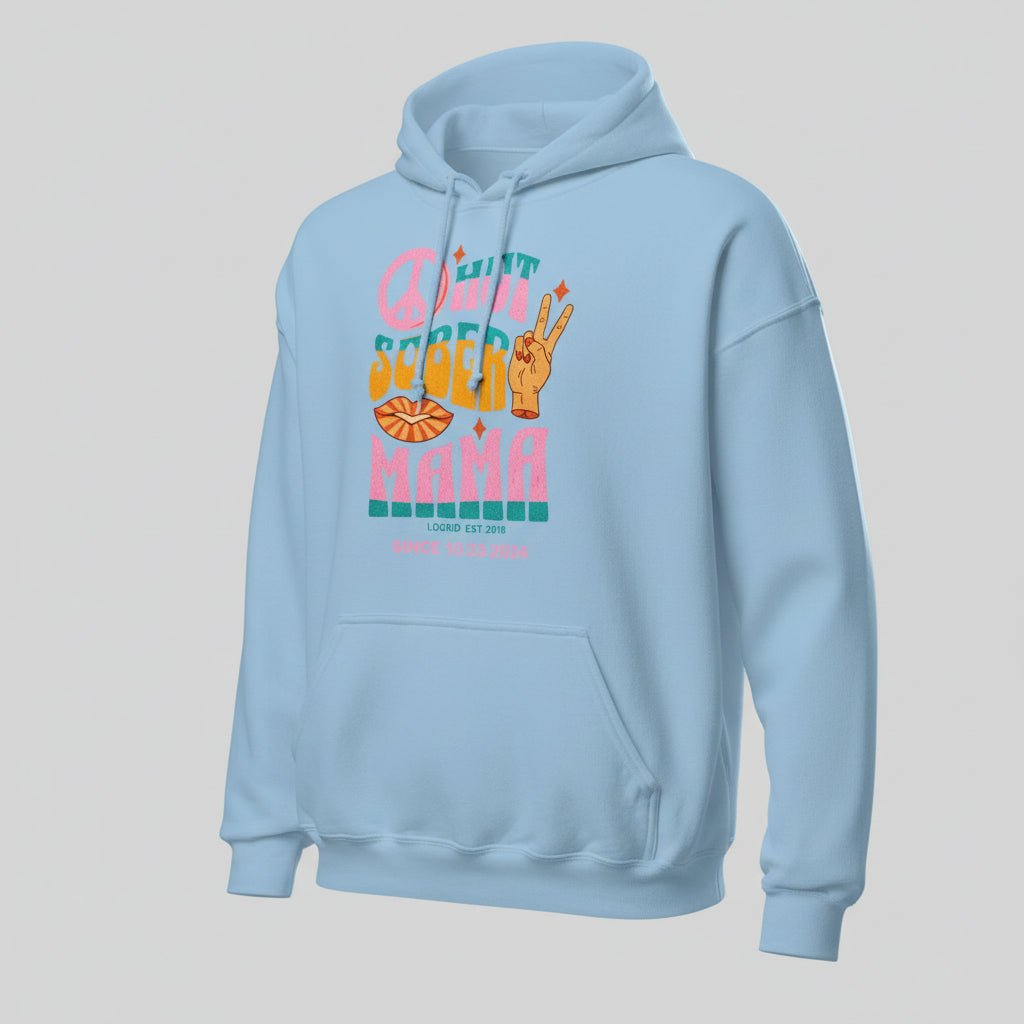 Hot Sober Mama Recovery Hoodie fit detail (view 29)