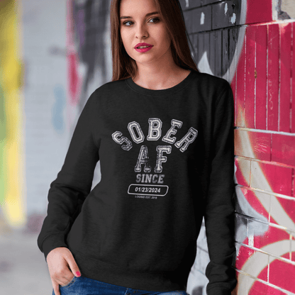 Loosid Sober AF Since Recovery Hoodie featuring the design