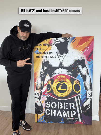 Sober Champ Man Sobriety Art side view (view 6)